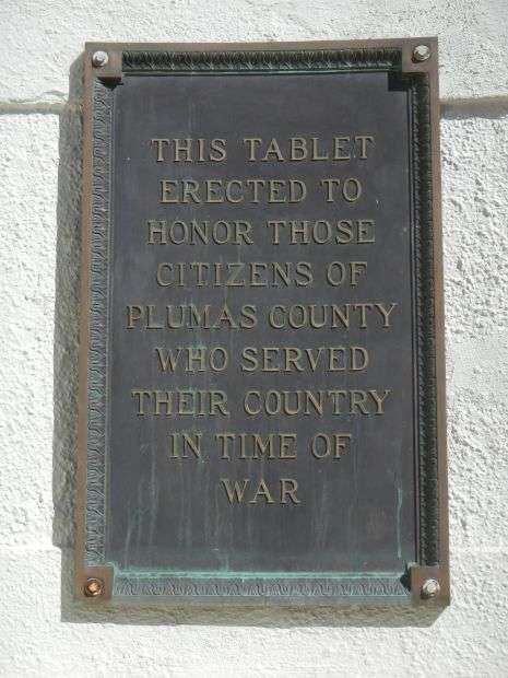 PLUMAS COUNTY WAR MEMORIAL PLAQUE