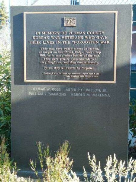 PLUMAS COUNTY KOREAN WAR VETERANS MEMORIAL