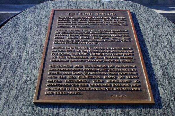 THE LONE SAILOR MEMORIAL PLAQUE