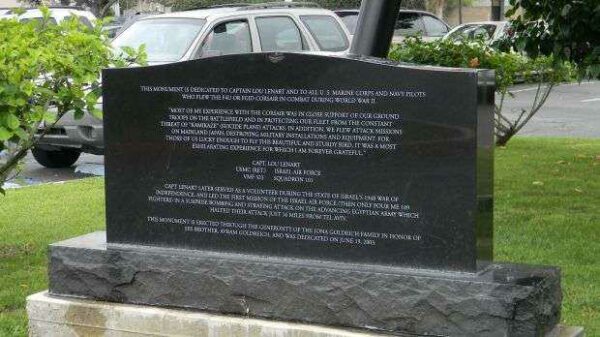 CAPTAIN LOU LENART WAR MEMORIAL STONE