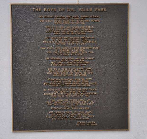 THE BOYS OF DEL VALLE PARK WAR MEMORIAL