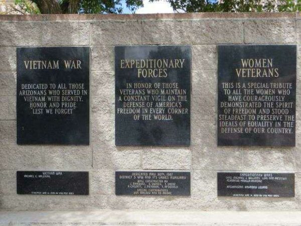 ARIZONA VIETNAM WAR MEMORIAL RIGHT SIDE PLAQUES