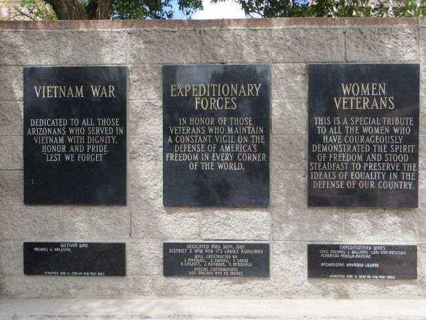 ARIZONA VIETNAM WAR MEMORIAL RIGHT SIDE PLAQUES
