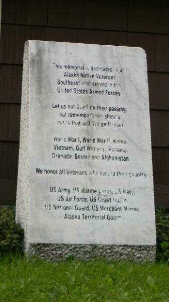 ALASKA NATIVE VETERANS MEMORIAL STONE