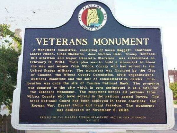 WILCOX COUNTY VETERANS MONUMENT MEMORIAL MARKER