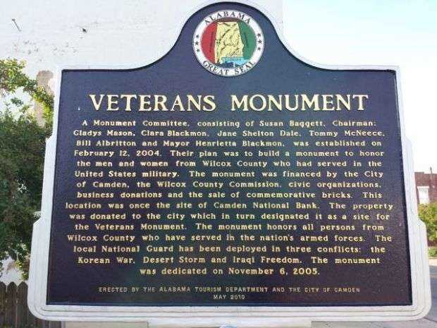 WILCOX COUNTY VETERANS MONUMENT MEMORIAL MARKER
