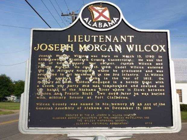 LIEUTENANT JOSEPH MORGAN WILCOX MEMORIAL MARKER