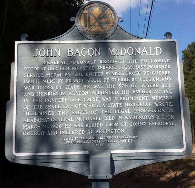 JOHN BACON MCDONALD MEMORIAL MARKER BACK
