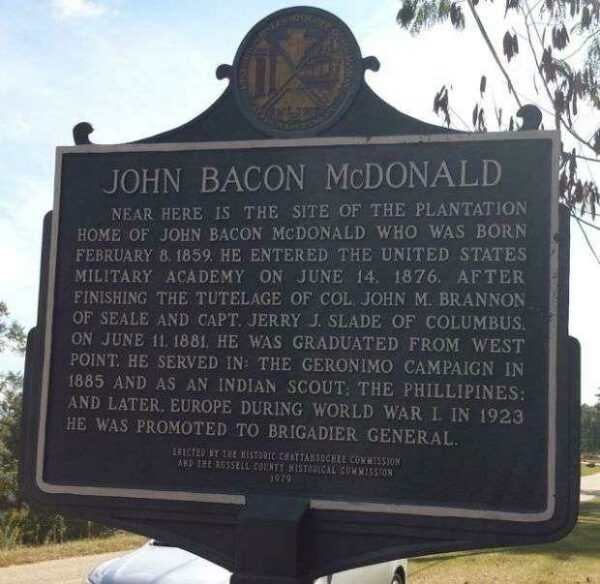 JOHN BACON MCDONALD MEMORIAL MARKER FRONT
