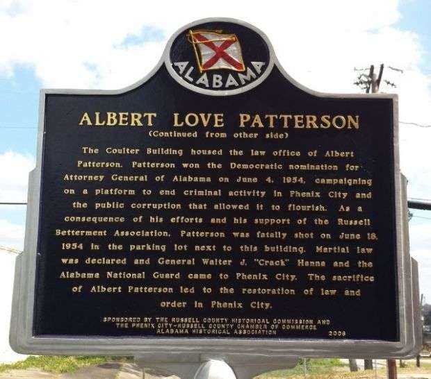 ALBERT LOVE PATTERSON MEMORIAL MARKER BACK