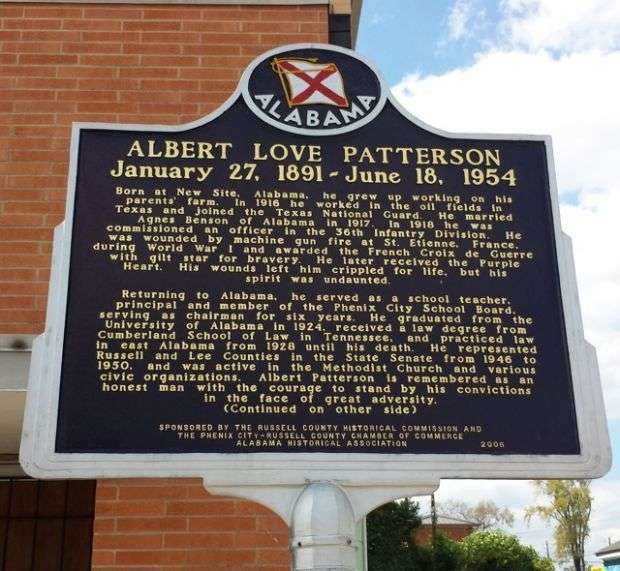 ALBERT LOVE PATTERSON MEMORIAL MARKER FRONT
