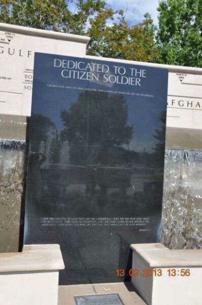 MADISON COUNTY MEMORIAL FOUNTAINS CITIZEN SOLDIER PLAQUE