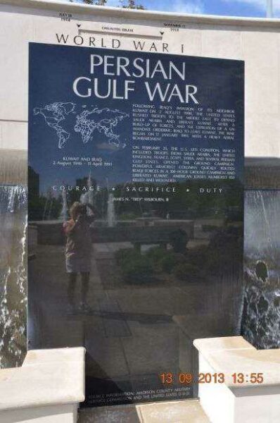 MADISON COUNTY MEMORIAL FOUNTAINS PERSIAN GULF WAR PLAQUE