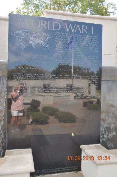 MADISON COUNTY MEMORIAL FOUNTAINS WORLD WAR I PLAQUE