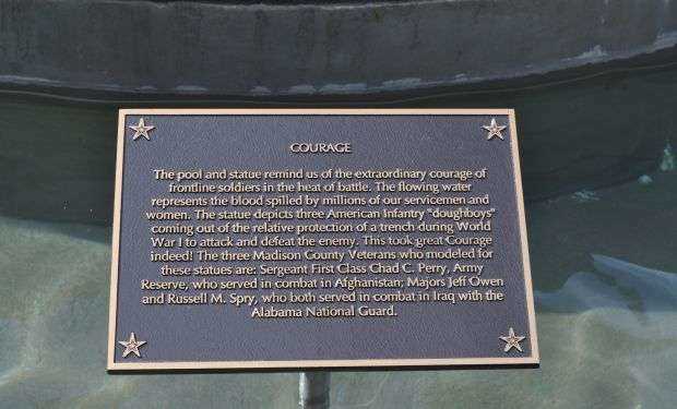 MADISON COUNTY MEMORIAL FOUNTAINS COURAGE PLAQUE