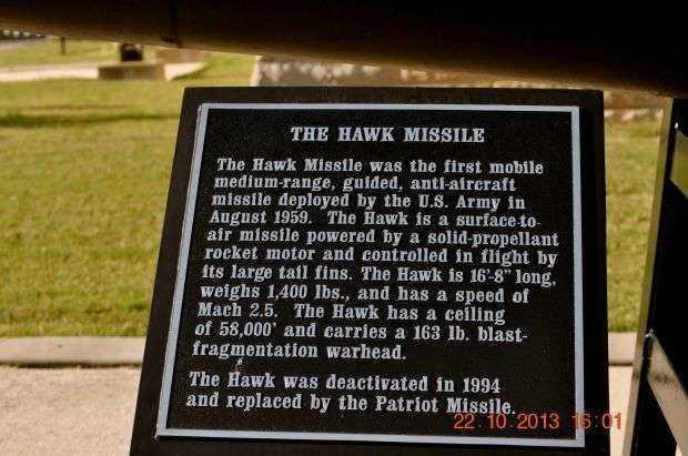 THE HAWK MISSILE MEMORIAL PLAQUE