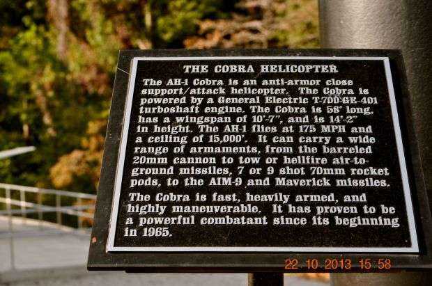 THE COBRA HELICOPTER MEMORIAL PLAQUE
