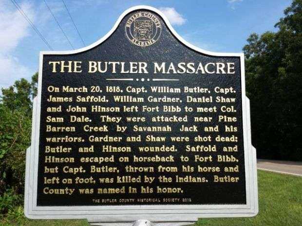 THE BUTLER MASSACRE WAR MEMORIAL MARKER
