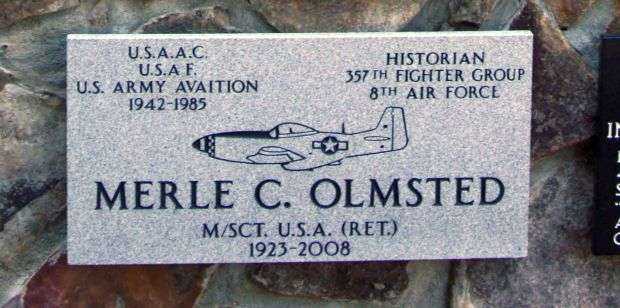 MERLE C. OLMSTED WAR MEMORIAL PLAQUE