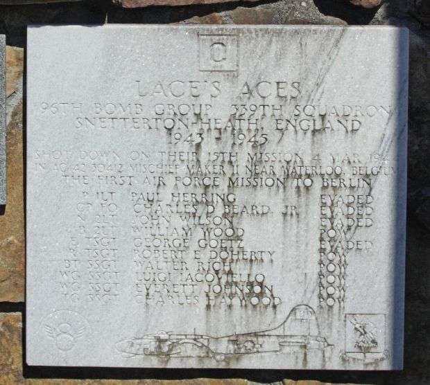 LACE’S ACES B-17 WAR MEMORIAL PLAQUE