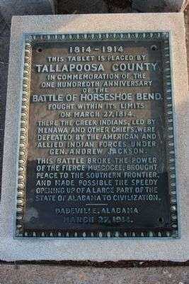 BATTLE OF HORSESHOE BEND MEMORIAL PLAQUE
