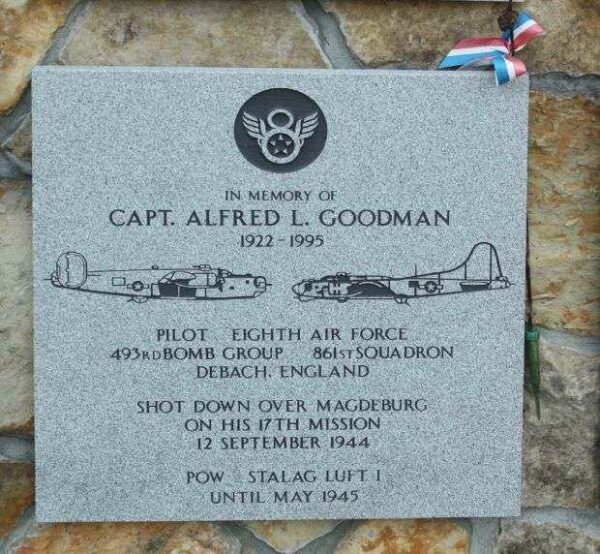 CAPT. ALFRED L. GOODMAN WAR MEMORIAL PLAQU