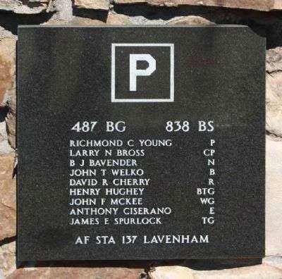 487 BG 838 BS WAR MEMORIAL PLAQUE