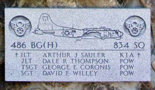 486 BG (H) 834 SQ WAR MEMORIAL PLAQUE