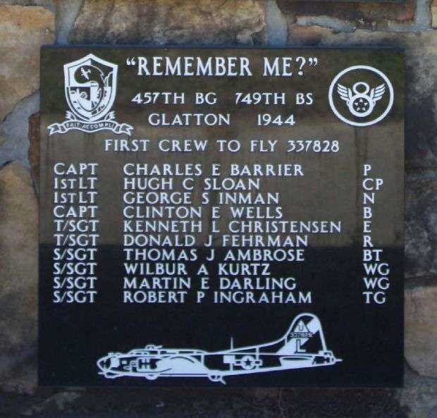 “REMEMBER ME?” B-17 WAR MEMORIAL PLAQUE