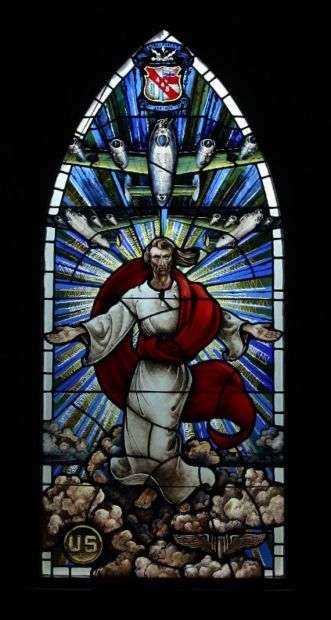 448TH BOMB GROUP WAR MEMORIAL STAINED GLASS WINDOW