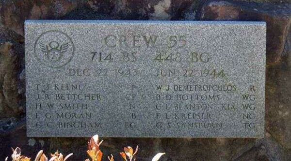 CREW 55 B-24 WAR MEMORIAL PLAQUE