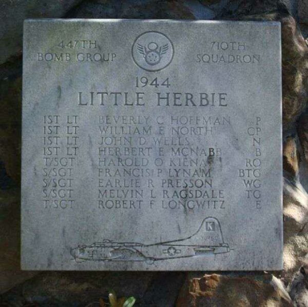 LITTLE HERBIE B-17 WAR MEMORIAL PLAQUE
