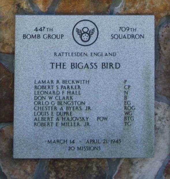THE BIGASS BIRD B-17 WAR MEMORIAL PLAQUE