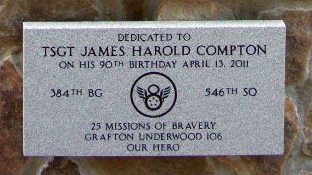 TSGT JAMES HAROLD COMPTON WAR MEMORIAL PLAQUE