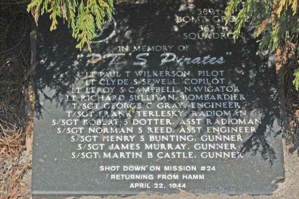 “PT’S PIRATES” WAR MEMORIAL PLAQUE