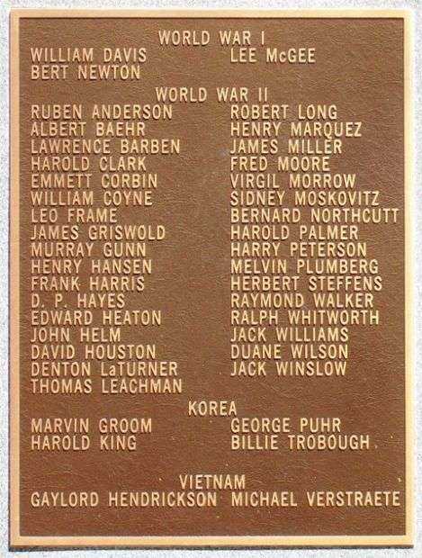 ROSEDALE WAR MEMORIAL PLAQUE