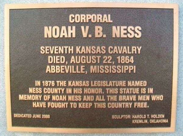 CORPORAL NOAH V.B. NESS CIVIL WAR MEMORIAL PLAQUE