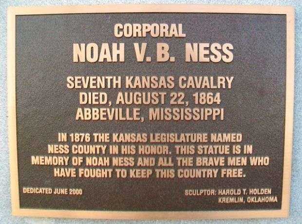 CORPORAL NOAH V.B. NESS CIVIL WAR MEMORIAL PLAQUE