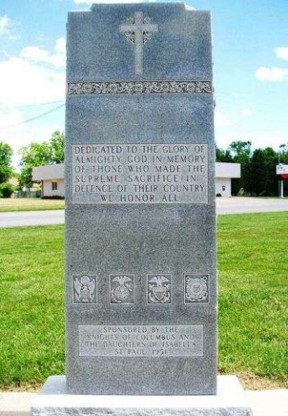 SAINT PAUL KNIGHTS OF COLUMBUS WAR MEMORIAL