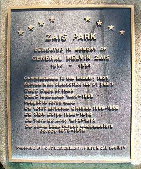 ZAIS MEMORIAL PARK PLAQUE