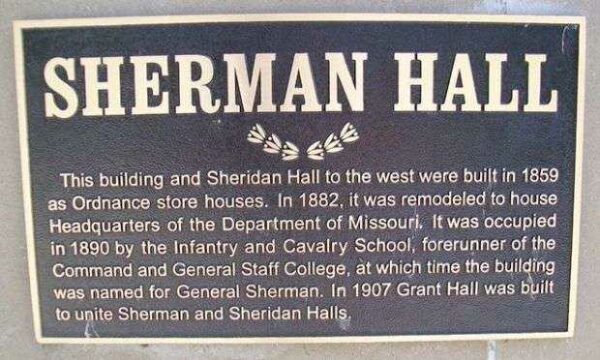 SHERMAN HALL WAR MEMORIAL BUILDING PLAQUE