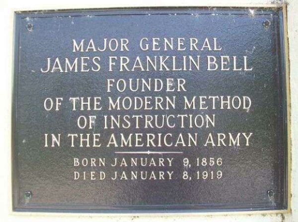 MAJOR GENERAL JAMES FRANKLIN BELL MEMORIAL PLAQUE