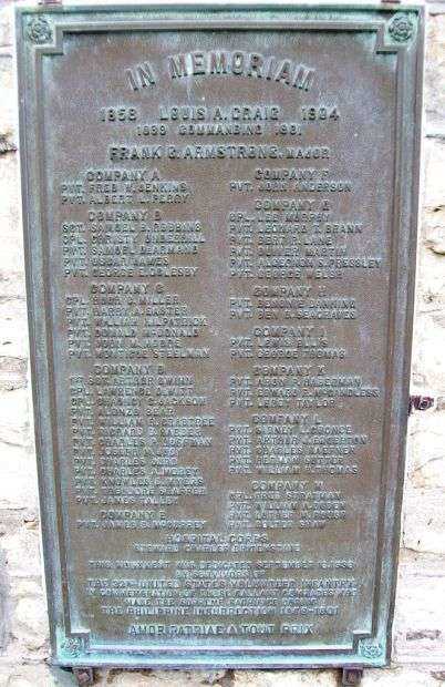 32ND U.S. VOLUNTEER INFANTRY WAR MEMORIAL PLAQUE