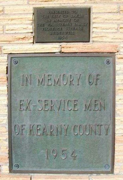 KEARNY COUNTY VETERANS MEMORIAL PLAQUE