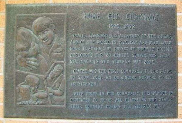 HOME FOR CHRISTMAS WAR MEMORIAL PLAQUE