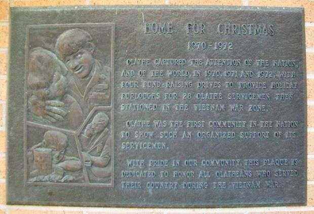 HOME FOR CHRISTMAS WAR MEMORIAL PLAQUE