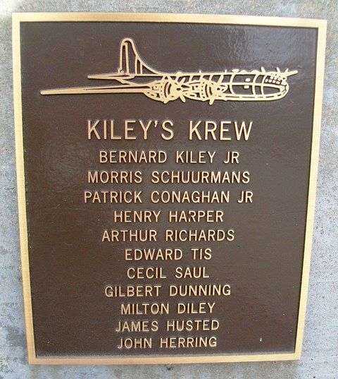 KILEY’S KREW B-29 WAR MEMORIAL PLAQUE