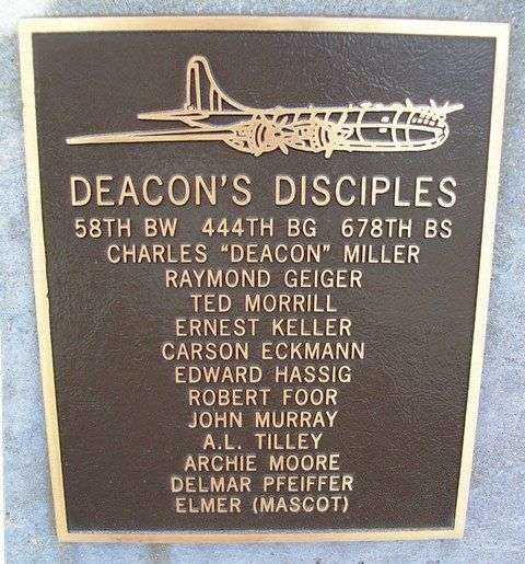 DEACON’S DISCIPLES B-29 WAR MEMORIAL PLAQUE