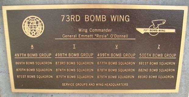 73RD BOMB WING WAR MEMORIAL PLAQUE