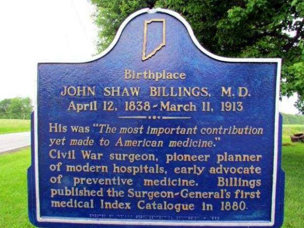 JOHN SHAW BILLINGS, M.D. WAR MEMORIAL MARKER